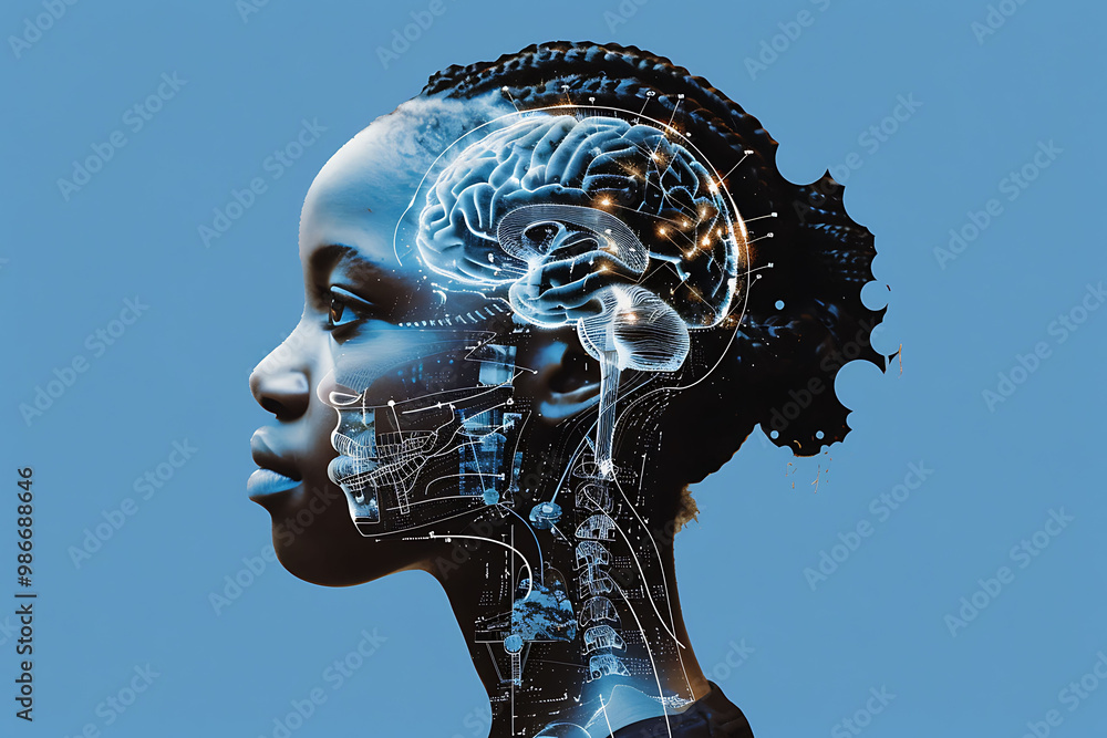 Poster ai personalized customer support visualized in a collage where artificial intelligence customizes se