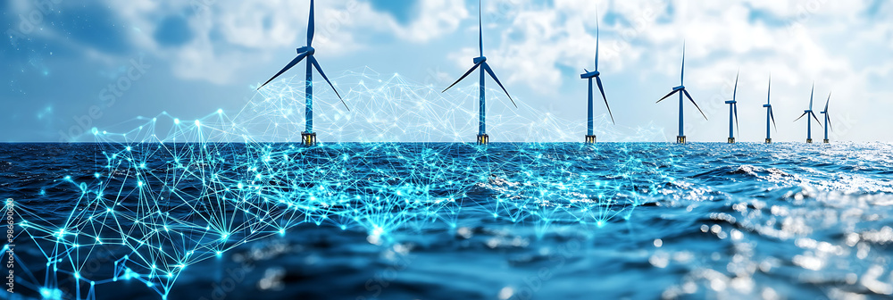 Poster ai renewable energy optimization where artificial intelligence integrates wind solar and hydroelectr