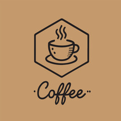 logo of a cup of coffee with the words coffee