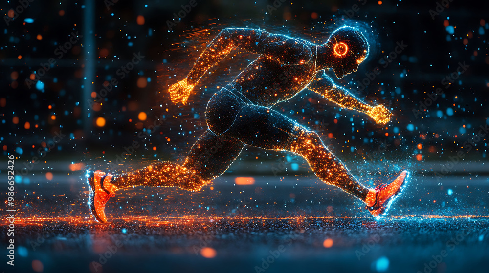 Poster ai athletic performance analysis where artificial intelligence analyzes biomechanics tracks progress