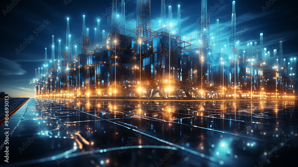 Poster ai carbon capture and storage within renewable energy where artificial intelligence monitors carbon 