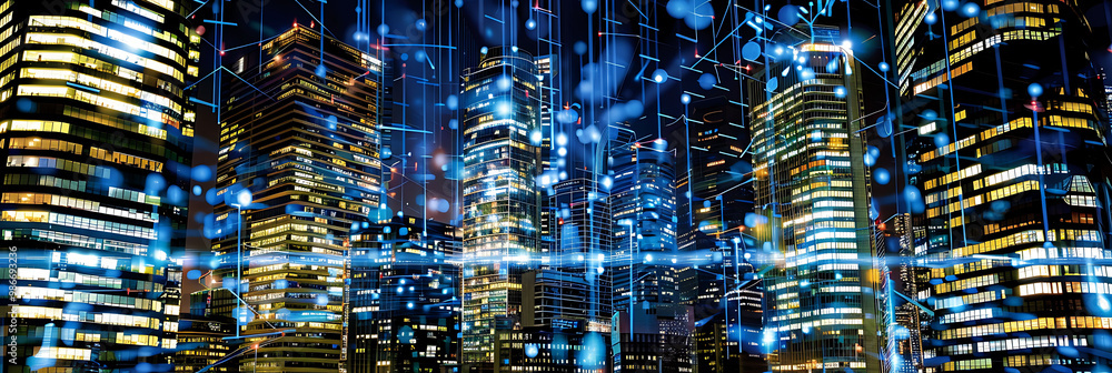 Poster ai city services optimization visualized in an infographic illustrating how artificial intelligence 