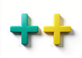 Obraz premium Precision and calculation converge on a pristine canvas as plus and minus signs intersect, embodying the harmony of