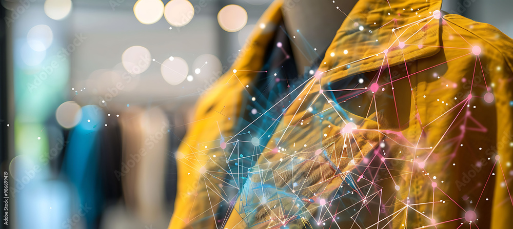 Poster ai fashion data analytics where artificial intelligence analyzes consumer preferences sales data and