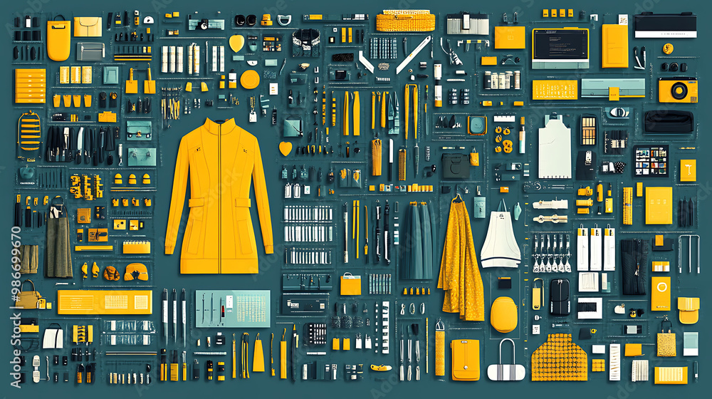 Poster ai fashion data analytics visualized in a poster illustrating how artificial intelligence analyzes c