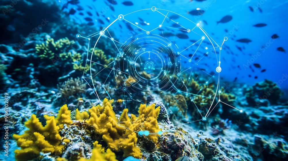 Poster ai marine conservation within environmental monitoring visualized in a poster where artificial intel