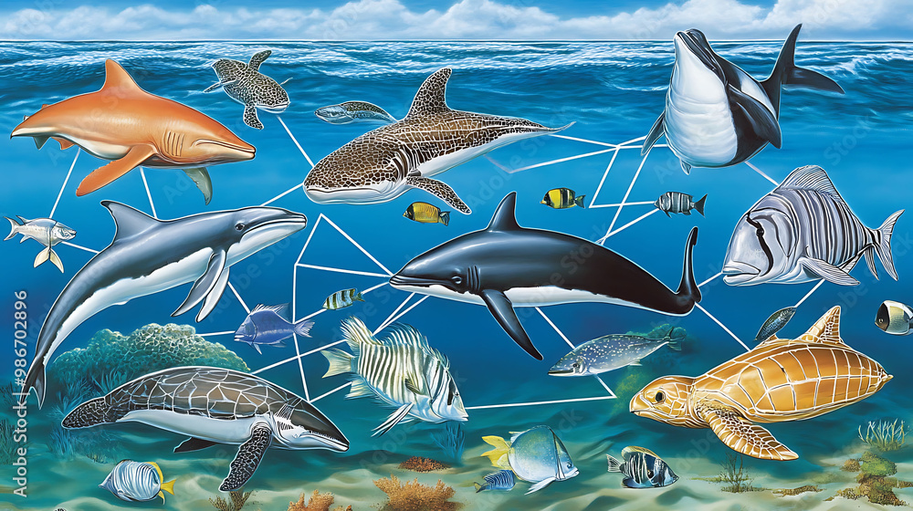 Poster ai marine conservation within environmental monitoring visualized in a poster where artificial intel