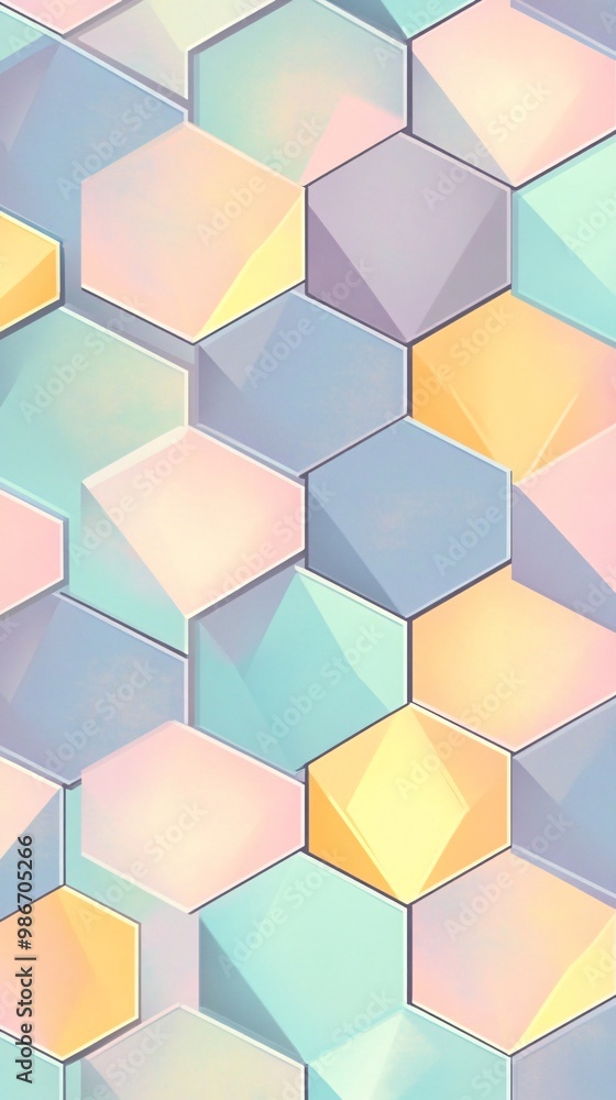 Poster colorful hexagonal geometric pattern design