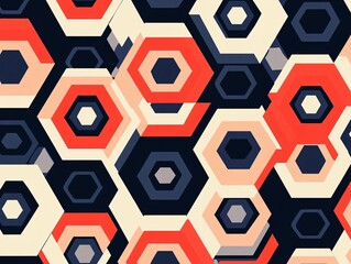 Geometric hexagon pattern in bold colors