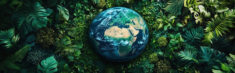 Fototapeta premium A world embraced by greenery and nature showcasing environmental sustainability