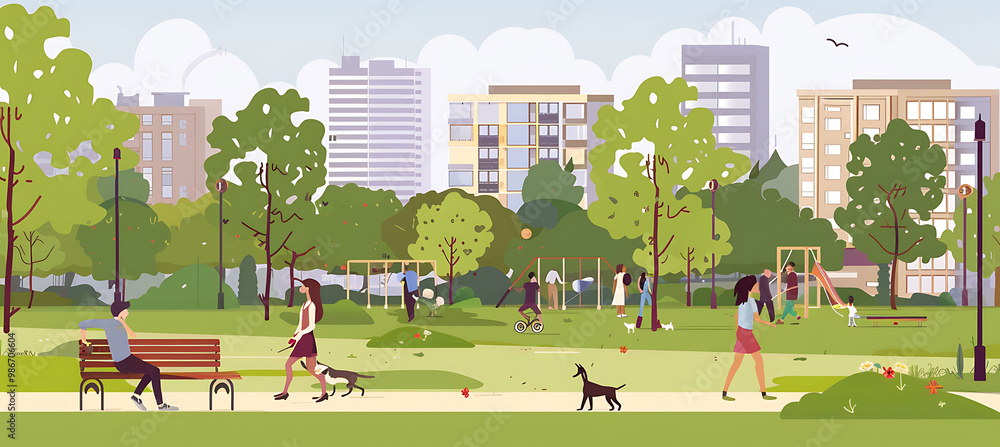 Poster ai public space optimization within urban planning illustrated in an abstract composition where arti