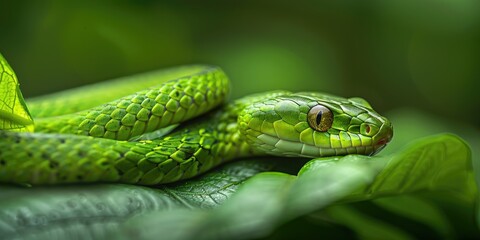 Fototapeta premium Green Rough Snake