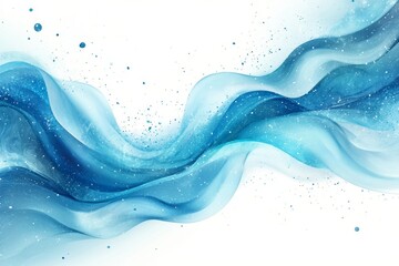 Abstract Blue Wave with Sparkling Effect