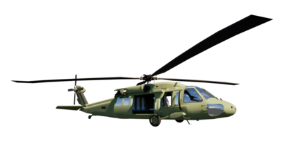 military helicopter isolated on white