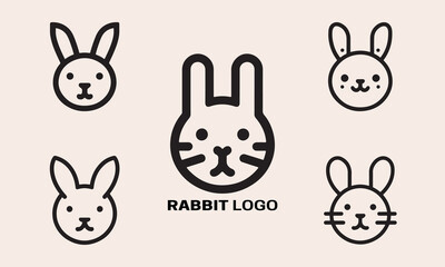 vector set of easter rabbits