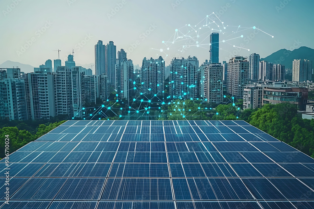 Poster ai sustainable real estate practices within real estate development where artificial intelligence in