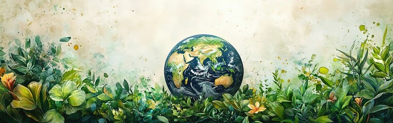 A world embraced by greenery and nature showcasing environmental sustainability