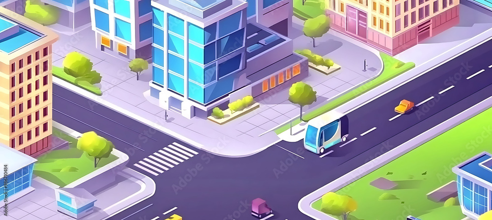 Poster ai sustainable urban development for smart cities visualized in a detailed vector showing how artifi