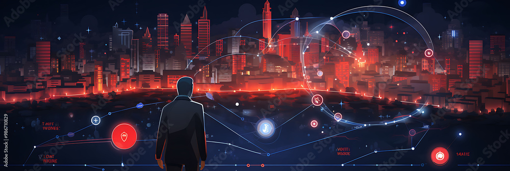 Poster ai threat detection for public safety visualized in an infographic illustrating how artificial intel