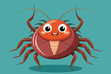 A cheerful cartoon lice character with a friendly expression and vibrant colors is featured, Customizable cartoon illustration of lice.