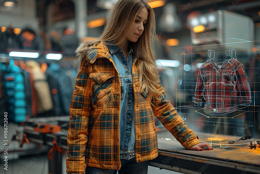Poster ai virtual fashion fitting depicted in a collage where artificial intelligence creates realistic 3d 