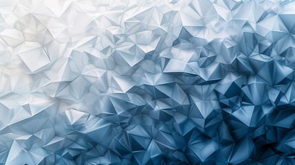 Obraz premium Abstract Geometric 3D Pattern with Folded Triangular Shapes in Gradient Blue Tones
