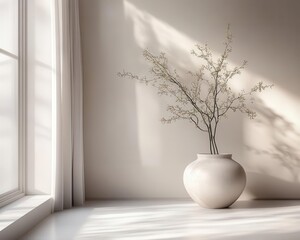 Minimalism in home decor with simple and clean furniture, organized space, sharp focus, bright lighting, high detail