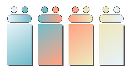 Set of vector gradient background. Cover set design with baby blue, aquamarine, salmon, freesia color. Beautiful abstract gradient for covers, wallpapers, branding, business cards. Vector illustration