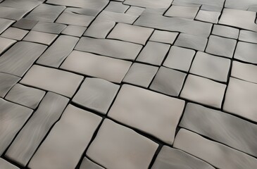 patterned floor tiles grey and white color, floor background low-angle.