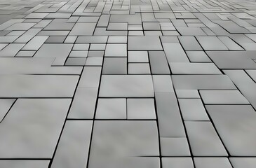 patterned floor tiles grey and white color, floor background low-angle.