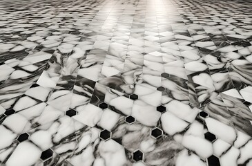 distorted checkered pattern black white tiles optical illusion