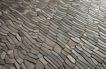 patterned floor tiles grey and white color, floor background low-angle.