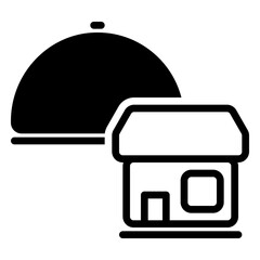 restaurant icon, glyph icon style