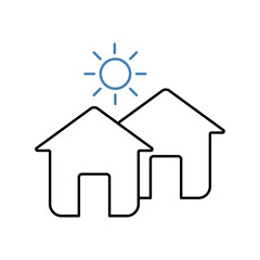 village concept line icon. Simple element illustration.village concept outline symbol design.