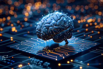 Ai driven  cybersecurity measures public safety depicted in an abstract composition where artificial intelligence continuously monitors and defends against cyber threats