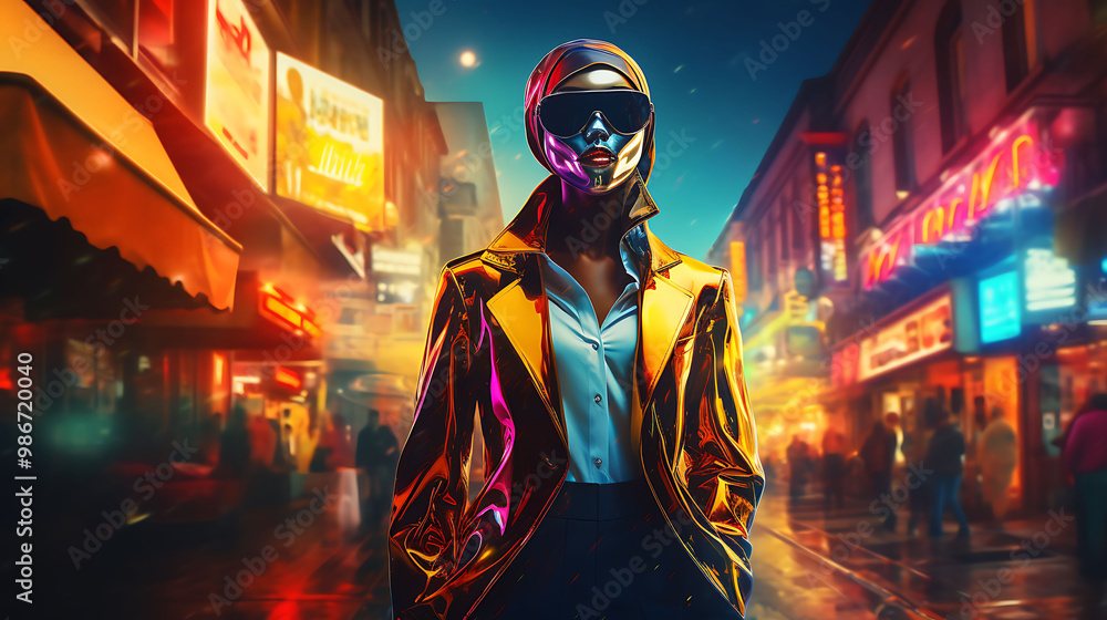 Poster ai driven fashion marketing visualized an abstract design where artificial intelligence creates targ