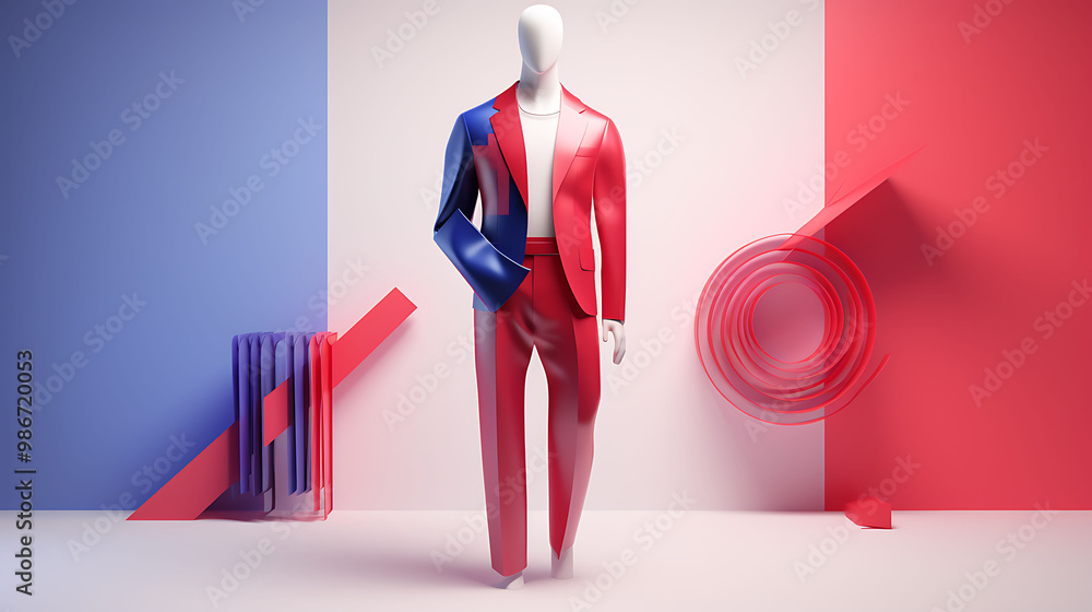 Poster ai driven fashion marketing visualized an abstract design where artificial intelligence creates targ