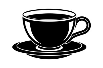 tea cup silhouette vector
