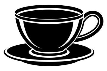 tea cup silhouette vector