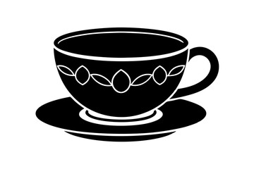 tea cup silhouette vector