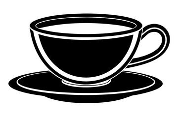 tea cup silhouette vector