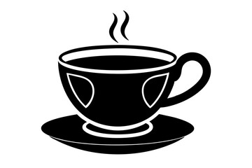 tea cup silhouette vector