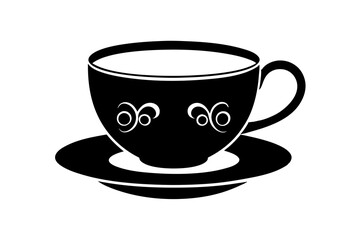 tea cup silhouette vector