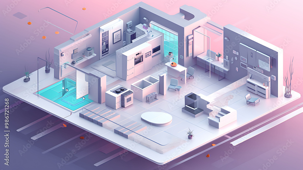 Poster ai driven future of smart kitchens visualized an infographic illustrating how artificial intelligenc