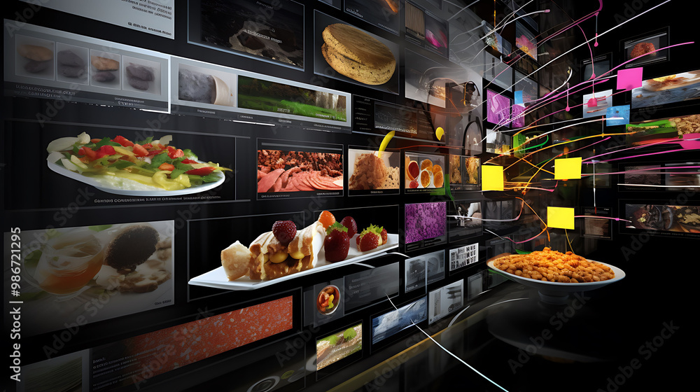 Poster ai driven future of smart kitchens visualized an infographic illustrating how artificial intelligenc