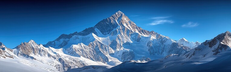 Majestic K2 mountain peak against a clear blue sky