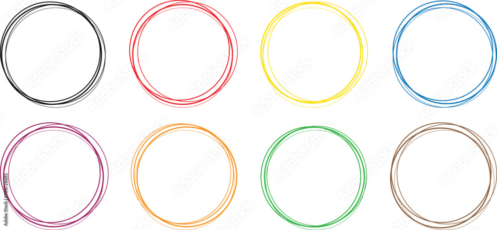 Canvas Prints set of coloring circle frame vector illustration.