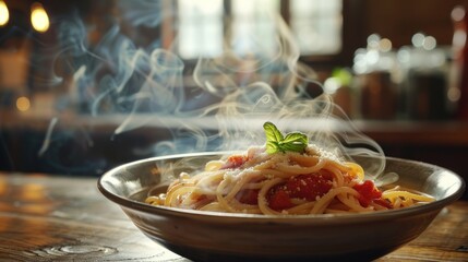 Steaming Plate of Delicious Pasta
