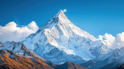 Majestic Mountain Peak Against Clear