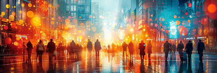 Ai driven  workforce management retail technology illustrated in an abstract composition where AI optimizes staffing and enhances productivity